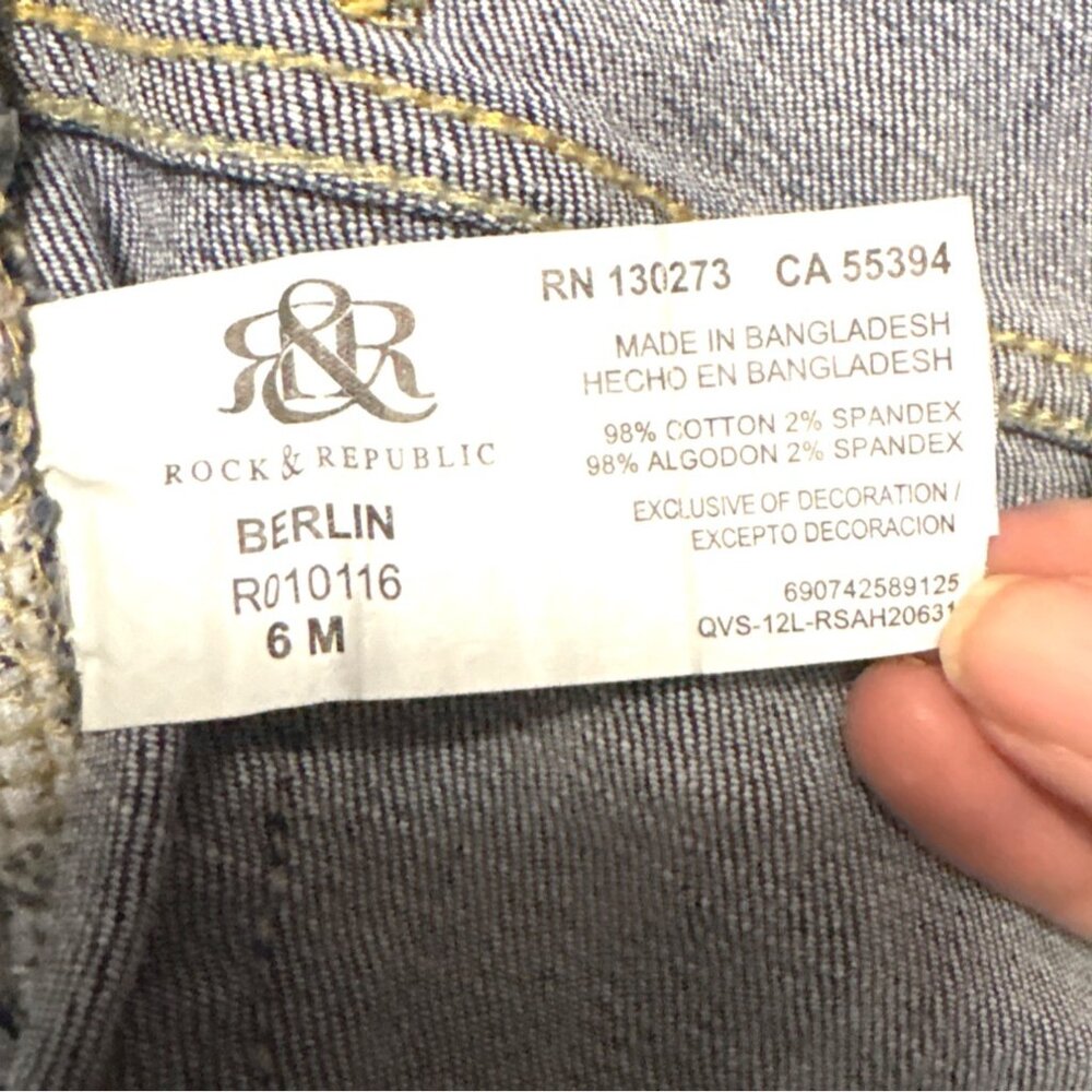 Rock & Republic Womens Berlin Skinny Jeans Size 6M Medium Wash Denim Stretch - Picture 5 of 8